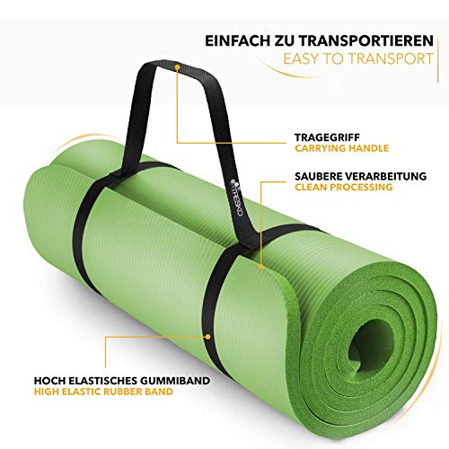 Tapis Gym Yoga confortable vert transport